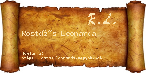 Rostás Leonarda névjegykártya